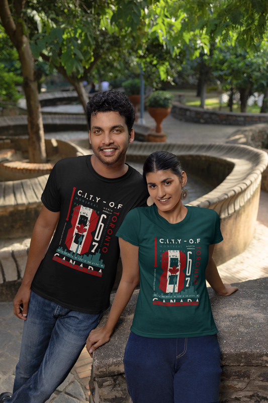 CITY OF Montreal Toronto Front - Unisex Erwachsenen Bio Baumwolle Kurzarm Shirt Creator T-Shirt 2.0 ST/St SK