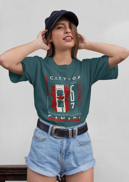 CITY OF Montreal Toronto Front - Unisex Erwachsenen Bio Baumwolle Kurzarm Shirt Creator T-Shirt 2.0 ST/St SK