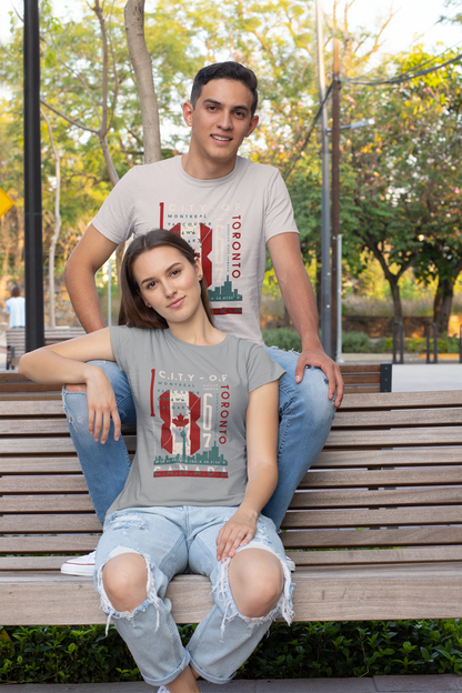 CITY OF Montreal Toronto Front - Unisex Erwachsenen Bio Baumwolle Kurzarm Shirt Creator T-Shirt 2.0 ST/St SK