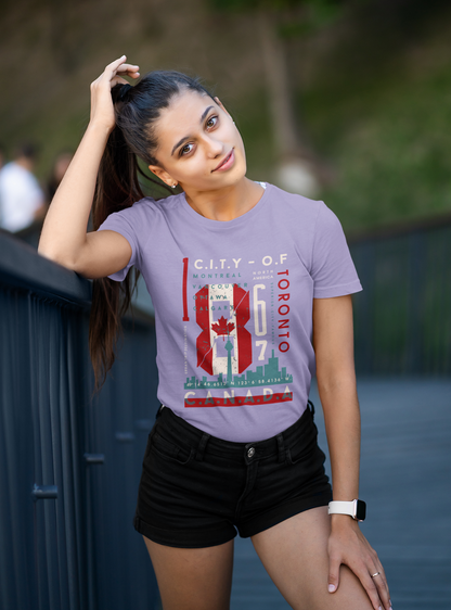 CITY OF Montreal Toronto Front - Unisex Erwachsenen Bio Baumwolle Kurzarm Shirt Creator T-Shirt 2.0 ST/St SK