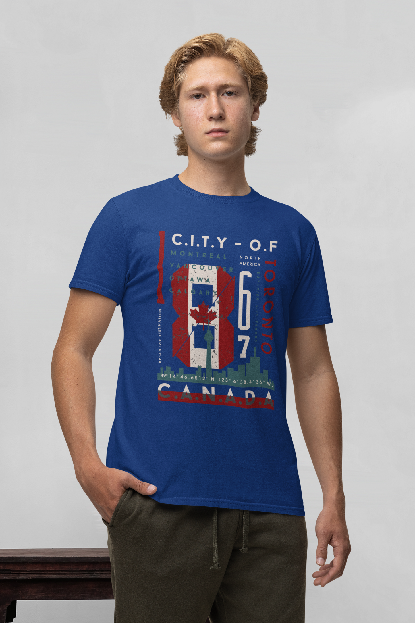 CITY OF Montreal Toronto Front - Unisex Erwachsenen Bio Baumwolle Kurzarm Shirt Creator T-Shirt 2.0 ST/St SK