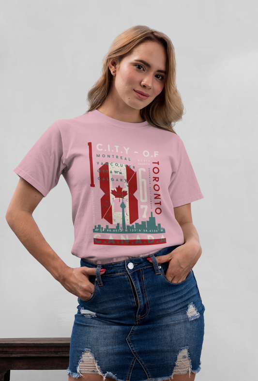CITY OF Montreal Toronto Front - Unisex Erwachsenen Bio Baumwolle Kurzarm Shirt Creator T-Shirt 2.0 ST/St SK