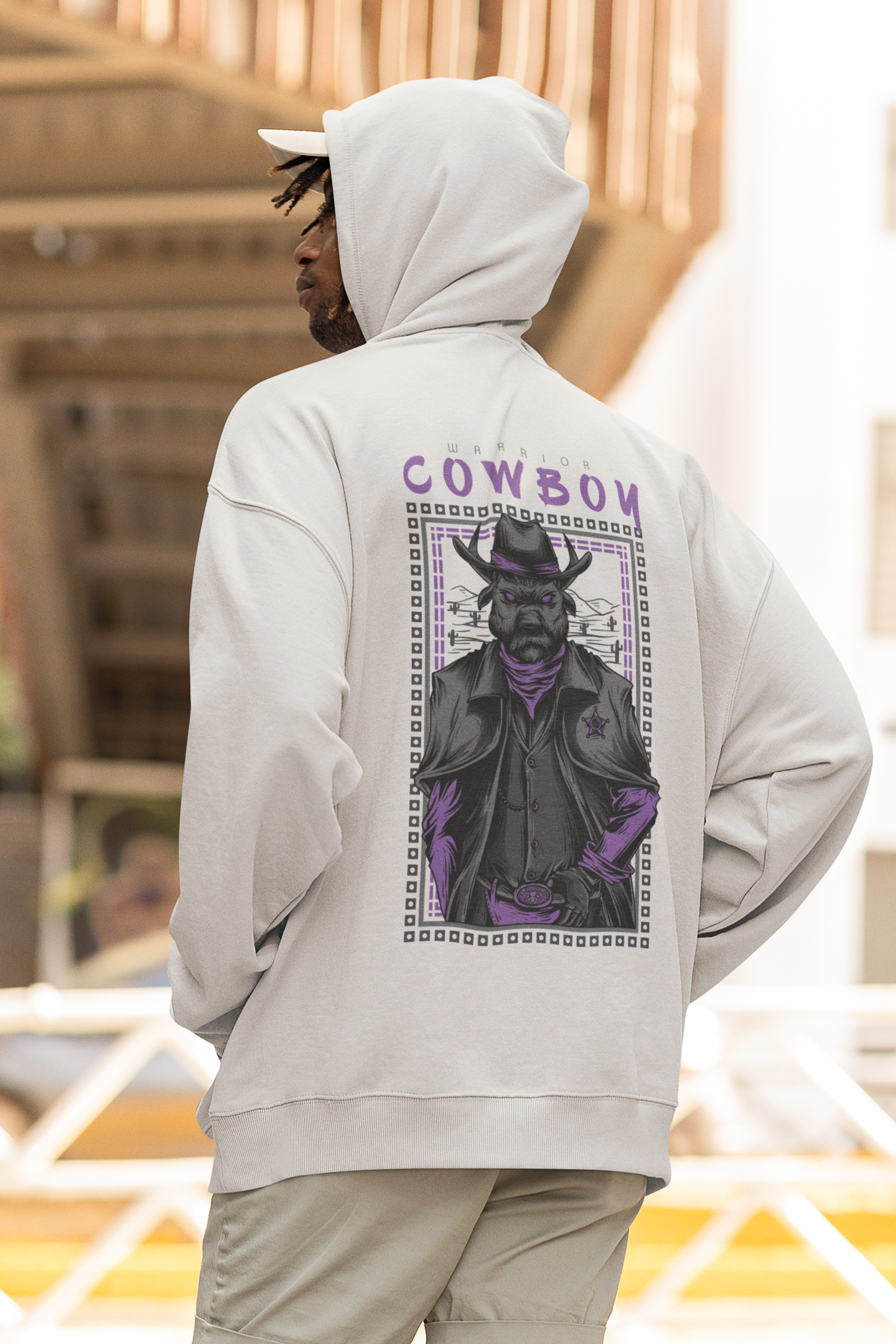 COWBOY DOG  Warrior Streetwear - Slammer Bio Oversized Unisex Hoodie Erwachsenen SH