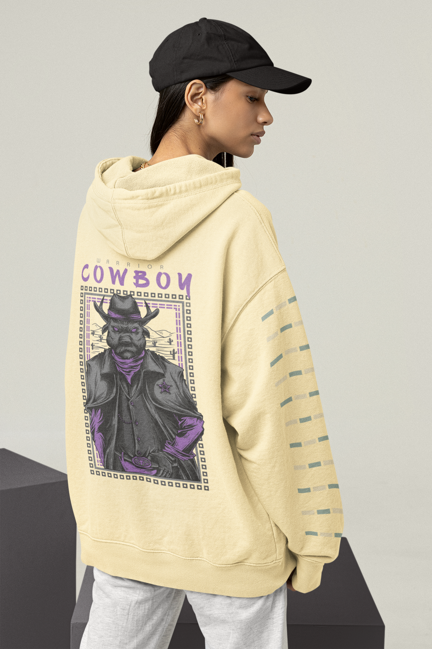 COWBOY DOG  Warrior Streetwear - Slammer Bio Oversized Unisex Hoodie Erwachsenen SH
