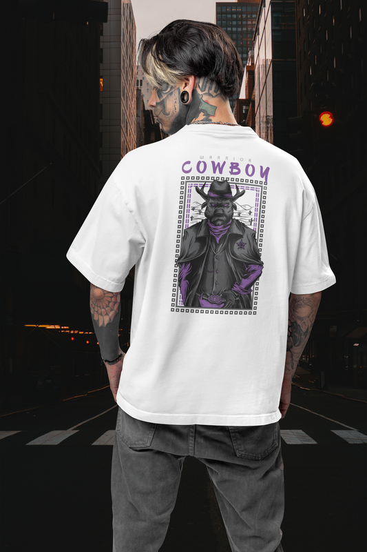 COWBOY DOG Warrior Streetwear Backprint - Freestyler Bio Oversized Unisex T-Shirt Erwachsene SH