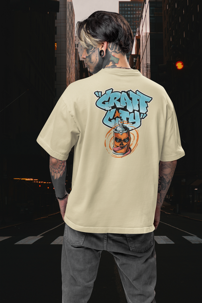 CRAFT CITY SKULL SPRAY Streetwear Backprint - Freestyler Bio Oversized Unisex T-Shirt Erwachsene SH