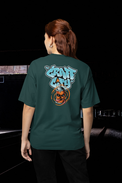 CRAFT CITY SKULL SPRAY Streetwear Backprint - Freestyler Bio Oversized Unisex T-Shirt Erwachsene SH