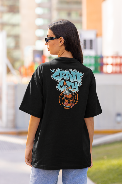 CRAFT CITY SKULL SPRAY Streetwear Backprint - Freestyler Bio Oversized Unisex T-Shirt Erwachsene SH