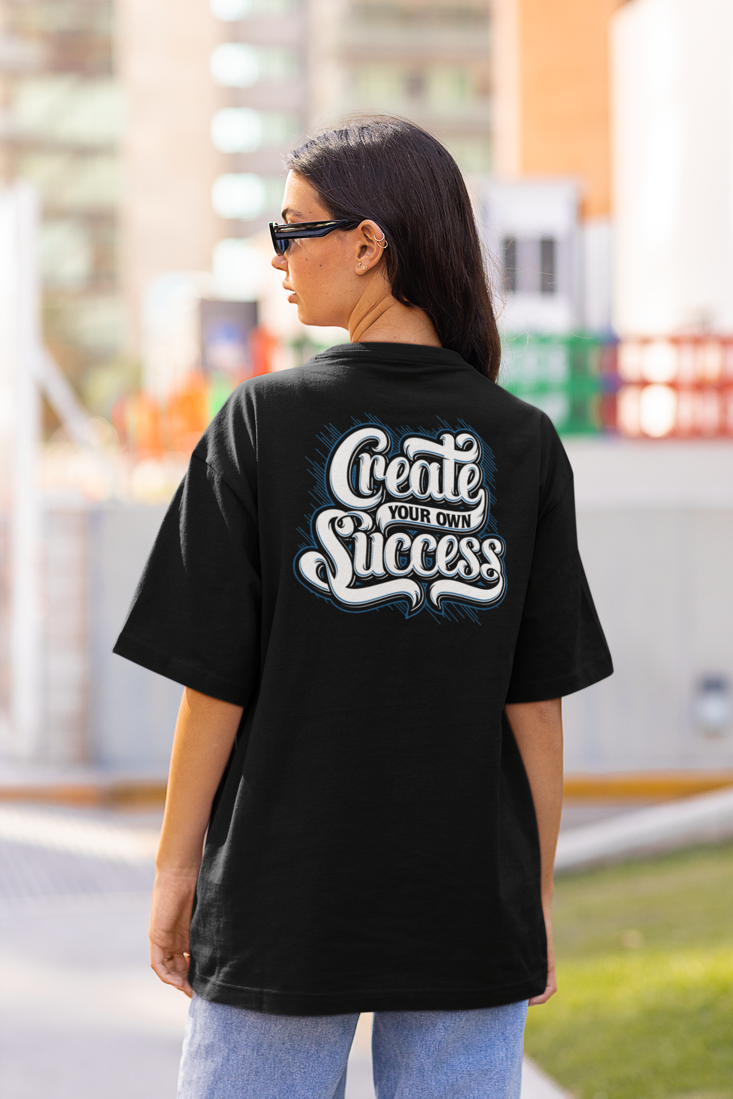 CREATE YOUR OWN SUCCESS Streetwear Backprint - Freestyler Bio Oversized Unisex T-Shirt Erwachsene SH