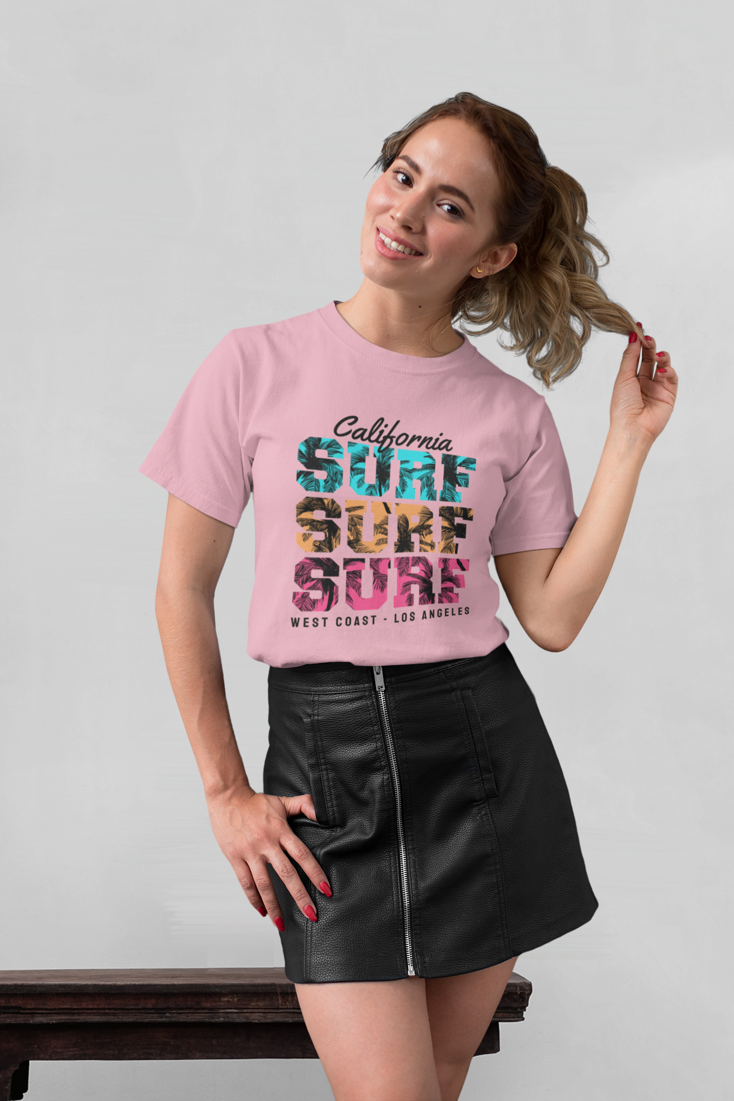 California Surf Sunset Front - Unisex Erwachsenen Bio Baumwolle Kurzarm Shirt Creator T-Shirt 2.0 ST/ST SH