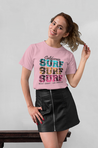 California Surf Sunset Front - Unisex Erwachsenen Bio Baumwolle Kurzarm Shirt Creator T-Shirt 2.0 ST/ST SH