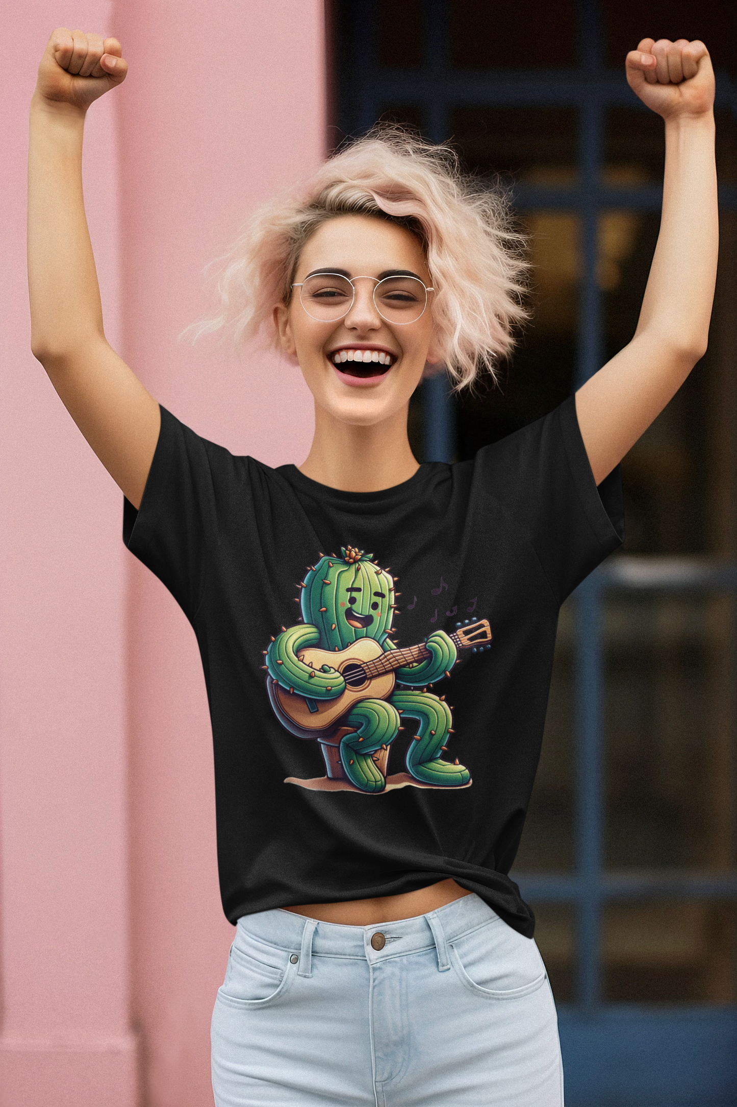 Cartoon Kaktus Gitarrenspieler - Creator T-Shirt SK