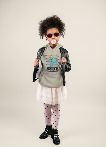 Cartoon Dinosaurier T-Rex Verbrecherfoto - Hochwertiger Mittelschwerer Fleece-Hoodie für Jugendliche - Weltweit Verfügbar - GL