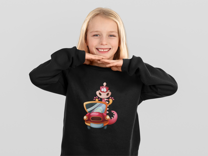Cartoon Drache im Auto - Kinder Pullover Sweatshirt Mini Changer 2.0 ST/ST SH
