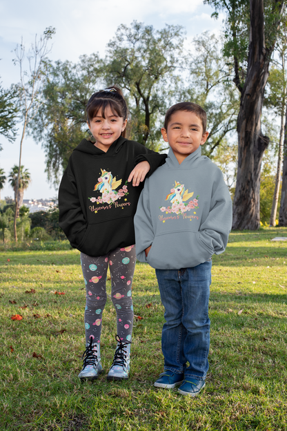 Cartoon Einhorn Unicorn Power - Hochwertiger Mittelschwerer Fleece-Hoodie für Jugendliche - Weltweit Verfügbar - GL