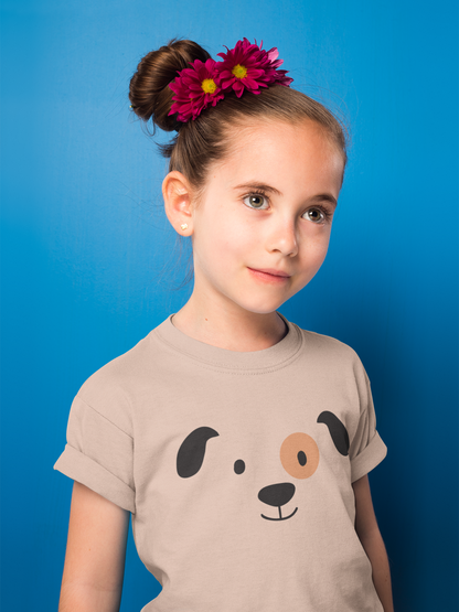 Cartoon Hunde Gesicht - Kinder T-Shirt Kurzarm-Shirt Bio Baumwolle Hochwertig Langlebig - Mini Creator 2.0 ST/ST SH