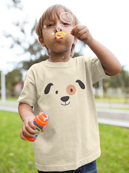 Cartoon Hunde Gesicht - Kinder T-Shirt Kurzarm-Shirt Bio Baumwolle Hochwertig Langlebig - Mini Creator 2.0 ST/ST SH