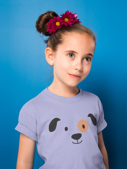 Cartoon Hunde Gesicht - Kinder T-Shirt Kurzarm-Shirt Bio Baumwolle Hochwertig Langlebig - Mini Creator 2.0 ST/ST SH