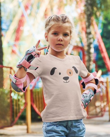 Cartoon Hunde Gesicht - Kinder T-Shirt Kurzarm-Shirt Bio Baumwolle Hochwertig Langlebig - Mini Creator 2.0 ST/ST SH