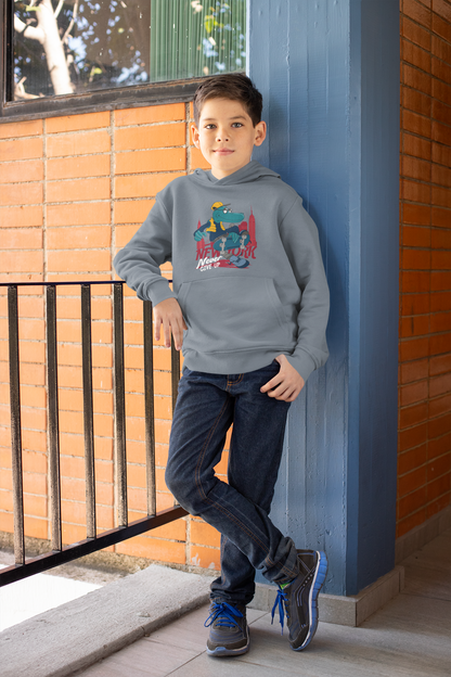 Cocodrilo patinador de dibujos animados de Nueva York: ¡Nunca te rindas! - Sudadera con capucha de felpa de peso medio de alta calidad para adolescentes - Disponible en todo el mundo - GL