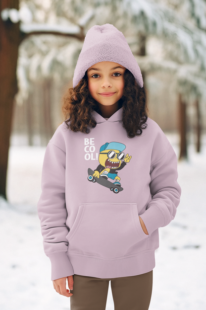 Cartoon Little Monster Be Cool Skater - Hochwertiger Mittelschwerer Fleece-Hoodie für Jugendliche - Weltweit Verfügbar - GL