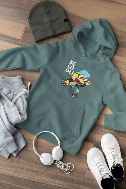 Cartoon Little Monster Be Cool Skater - Hochwertiger Mittelschwerer Fleece-Hoodie für Jugendliche - Weltweit Verfügbar - GL