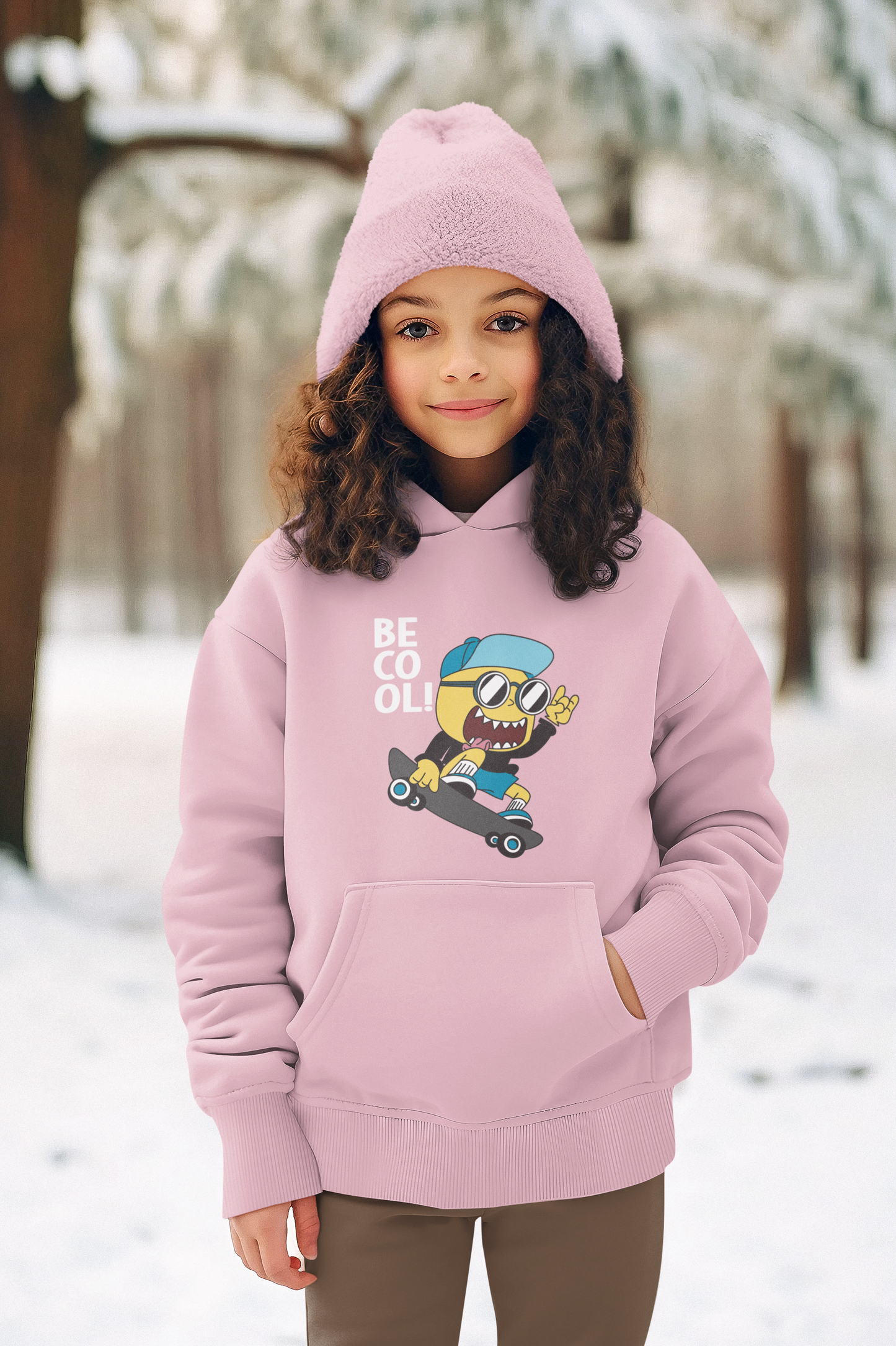 Kinder Hoodie Pullover Bio Baumwolle Hochwertig Langlebig - Cartoon Little Monster Be Cool Skater - Mini Cruiser Hoodie 2.0 ST/ST SH