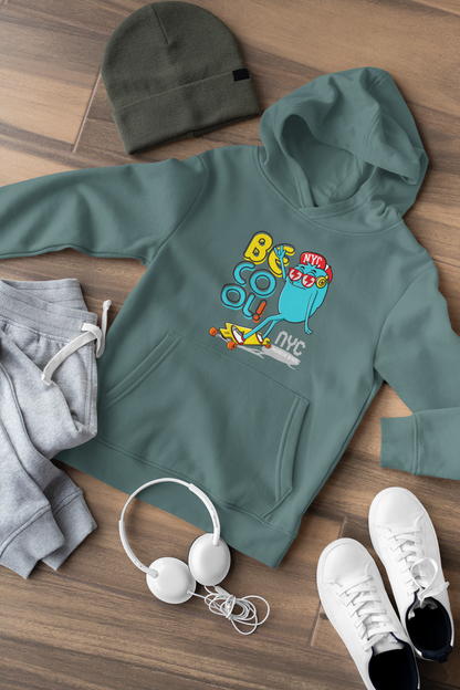 Cartoon Little Monster Skate NYC Be cool Kinder Hoodie Pullover Bio Baumwolle Hochwertig Langlebig - Mini Cruiser Hoodie 2.0 ST/St SH