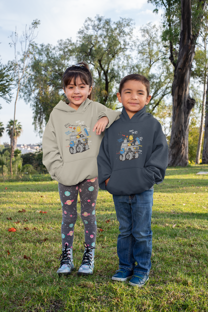 Camión monstruo de dibujos animados con amigos - Sudadera con capucha de felpa de peso medio de alta calidad para adolescentes - Disponible en todo el mundo - GL