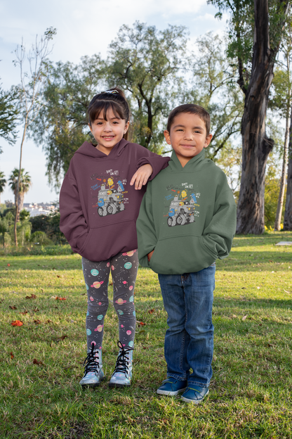 Camión monstruo de dibujos animados con amigos - Sudadera con capucha de felpa de peso medio de alta calidad para adolescentes - Disponible en todo el mundo - GL