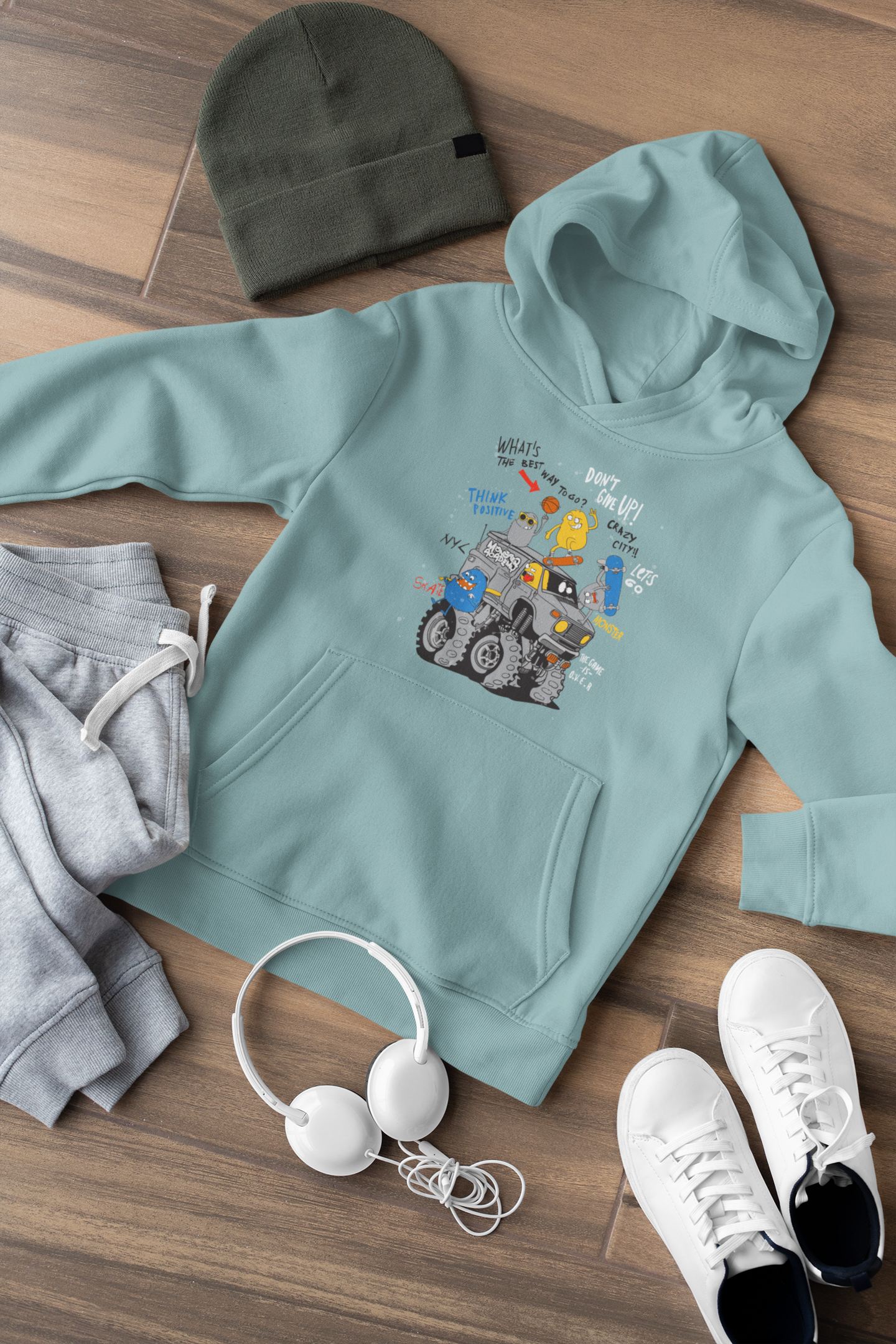 Cartoon Monster Truck mit Freunde - Kinder Kapuzenpullover Mini Cruiser Hoodie 2.0 ST/ST SH