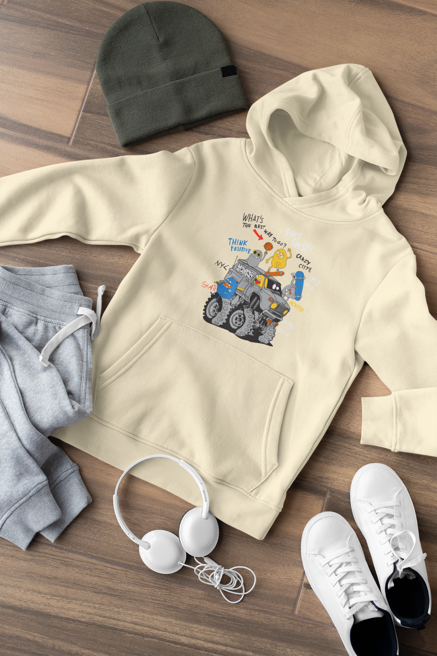 Cartoon Monster Truck mit Freunde - Kinder Kapuzenpullover Mini Cruiser Hoodie 2.0 ST/ST SH