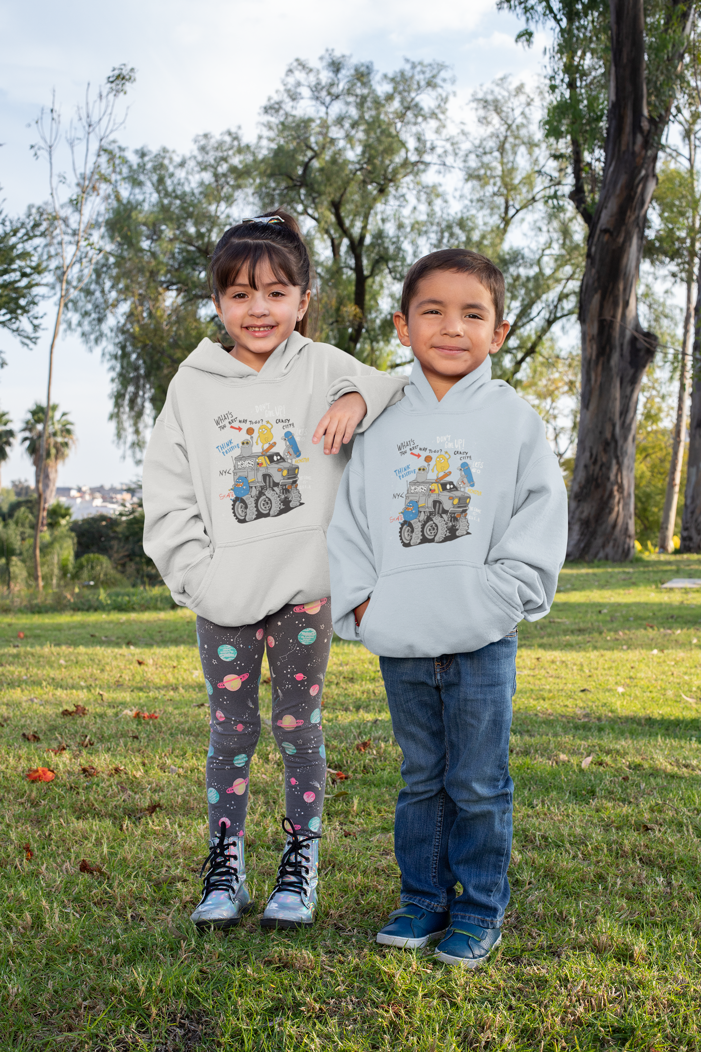 Cartoon Monster Truck mit Freunde - Kinder Kapuzenpullover Mini Cruiser Hoodie 2.0 ST/ST SH