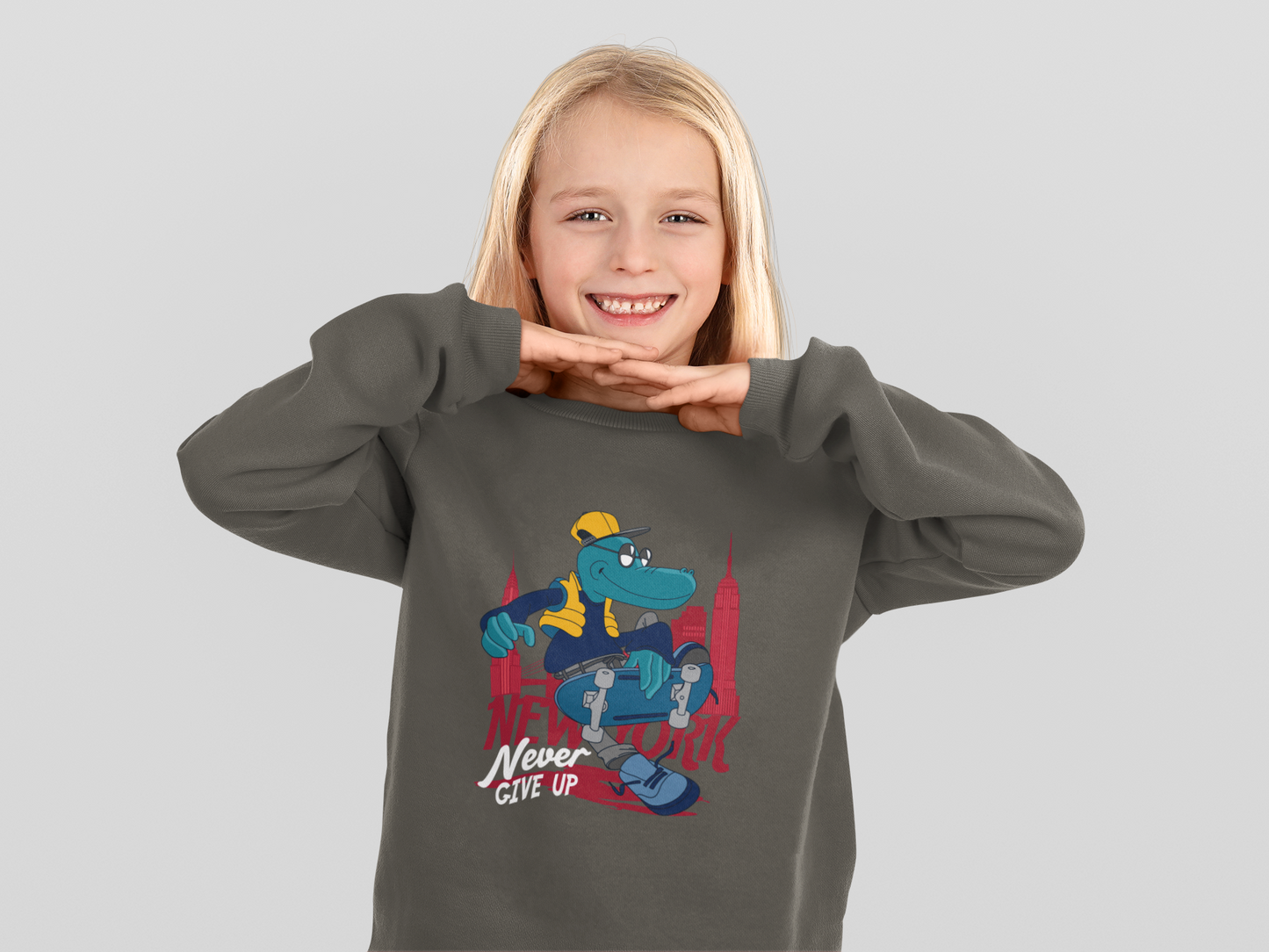 Cartoon Never give up Kroko - Kinder Pullover Sweatshirt Mini Changer 2.0 ST/ST SH