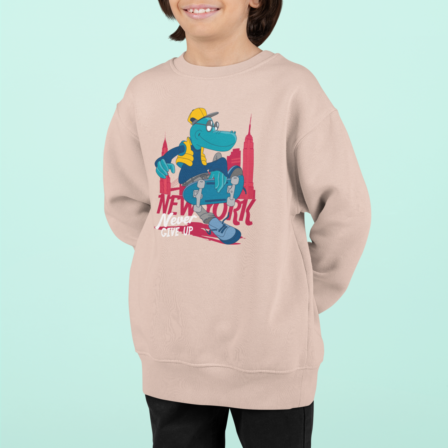 Cartoon Never give up Kroko - Kinder Pullover Sweatshirt Mini Changer 2.0 ST/ST SH