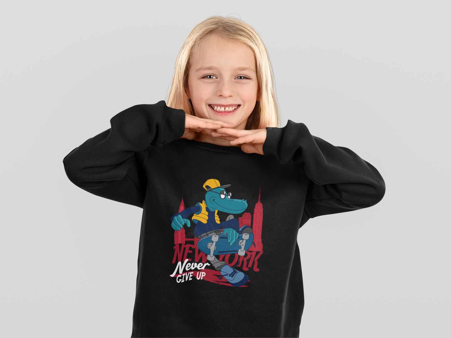 Cartoon Never give up Kroko - Kinder Pullover Sweatshirt Mini Changer 2.0 ST/ST SH