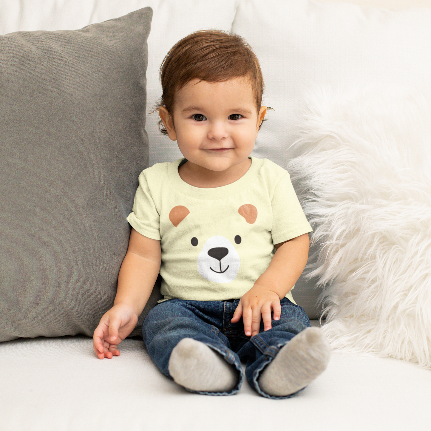 Cara de oso de dibujos animados - Camiseta Baby Creator