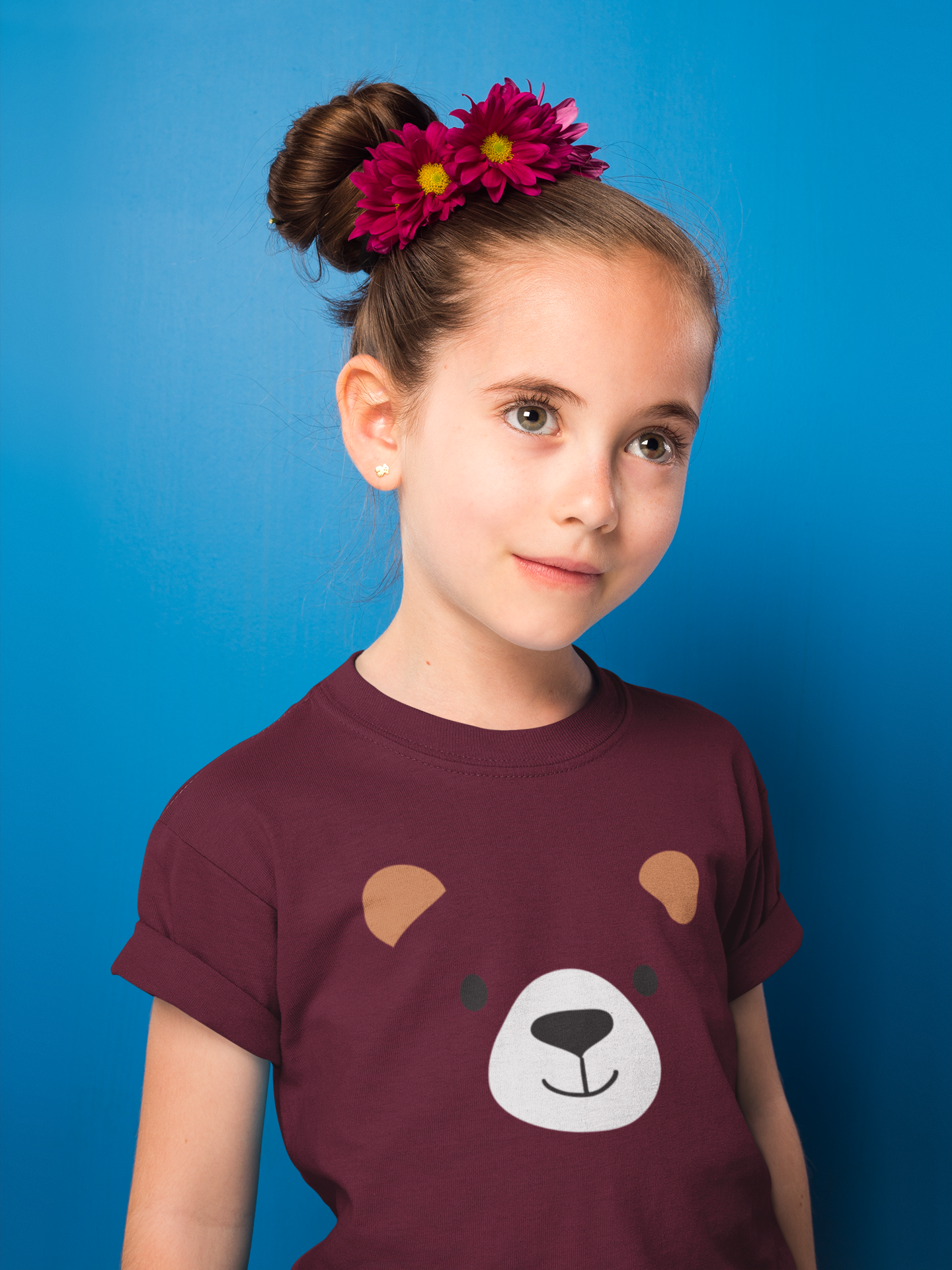 Cartoon Bear Face T-Shirt Kids