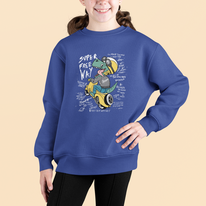 Cartoon Dinospeed auf Motorroller Super free Way - Mini Changer Sweatshirt 2.0 ST/ST SH Kinder Pullover