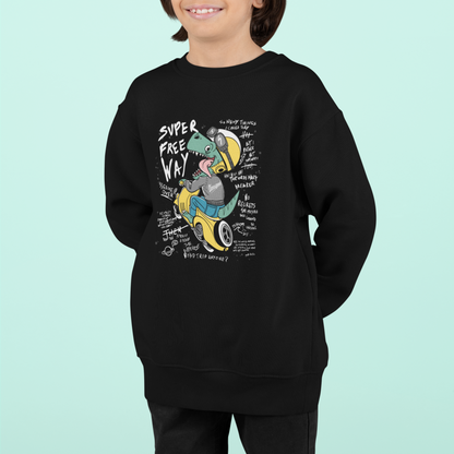 Cartoon Dinospeed auf Motorroller Super free Way - Mini Changer Sweatshirt 2.0 ST/ST SH Kinder Pullover