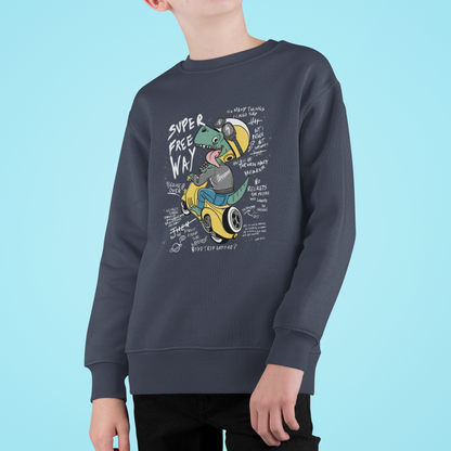 Cartoon Dinospeed auf Motorroller Super free Way - Mini Changer Sweatshirt 2.0 ST/ST SH Kinder Pullover