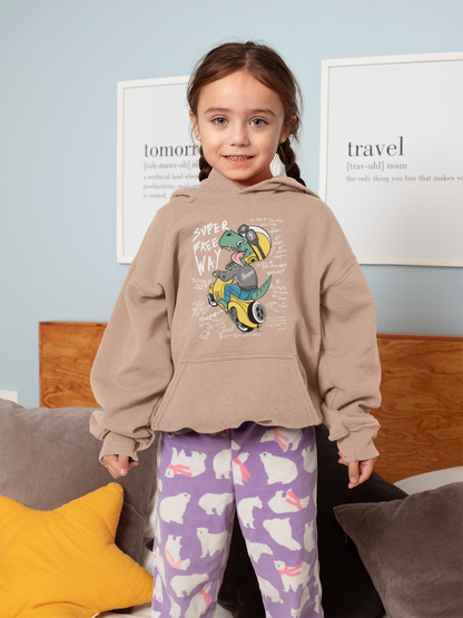 Cartoon Dinospeed auf Motorroller - Mini Cruiser Hoodie 2.0 Kinder Kapuzenpullover SK