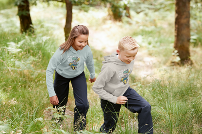 Cartoon Dinospeed auf Motorroller - Mini Cruiser Hoodie 2.0 Kinder Kapuzenpullover SK