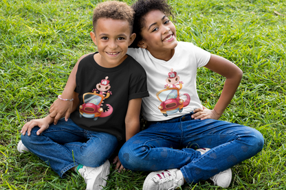 Cartoon Drache im Auto T-Shirt Kids SK