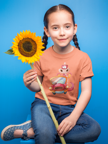 Cartoon Drache im Auto T-Shirt Kids SK