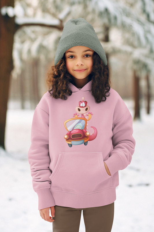 Cartoon Drache im Auto - Mini Cruiser Hoodie 2.0 Kinder Kapuzenpullover SK