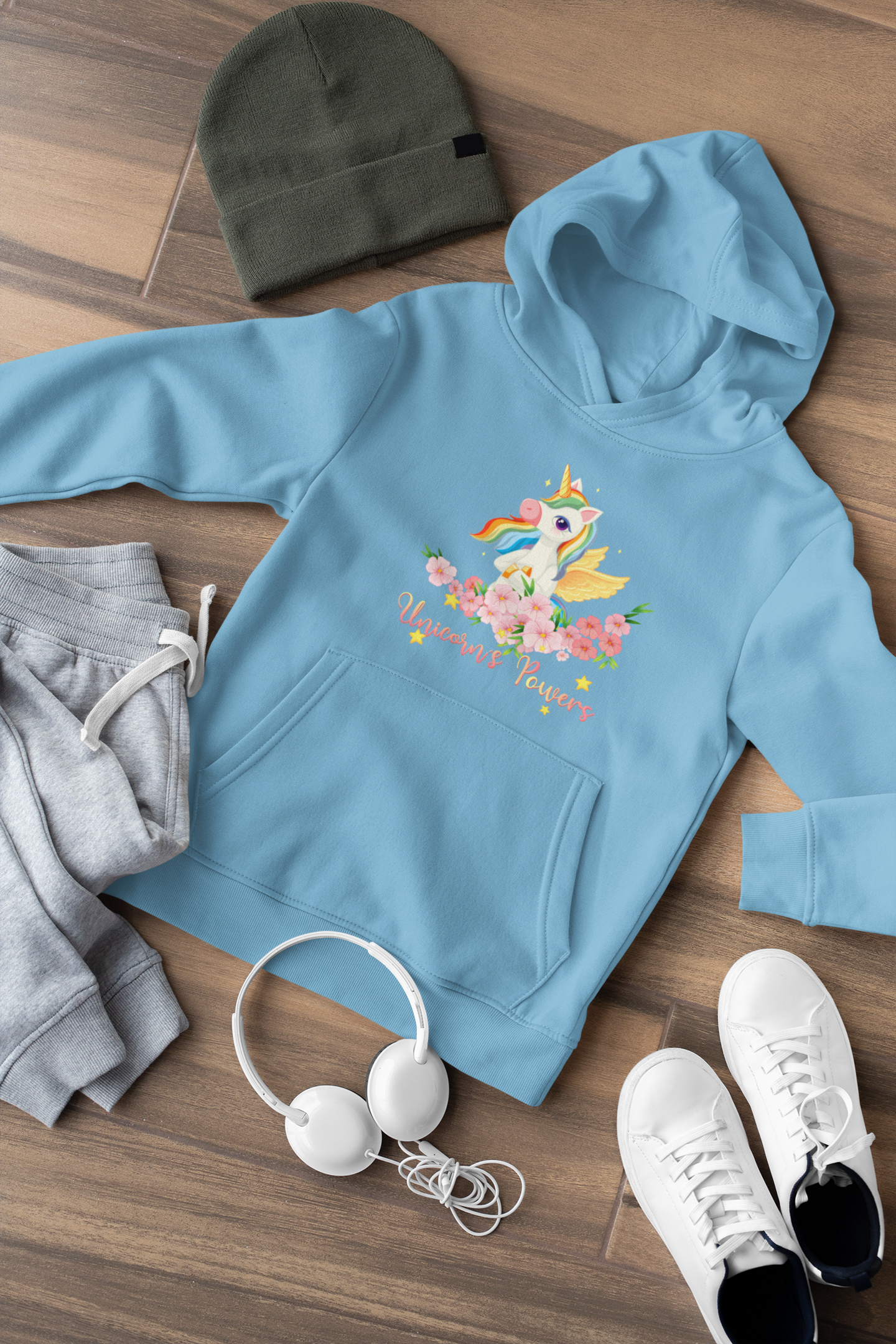 Cartoon Einhorn Power - Mini Cruiser Hoodie 2.0 Kinder Kapuzenpullover SK