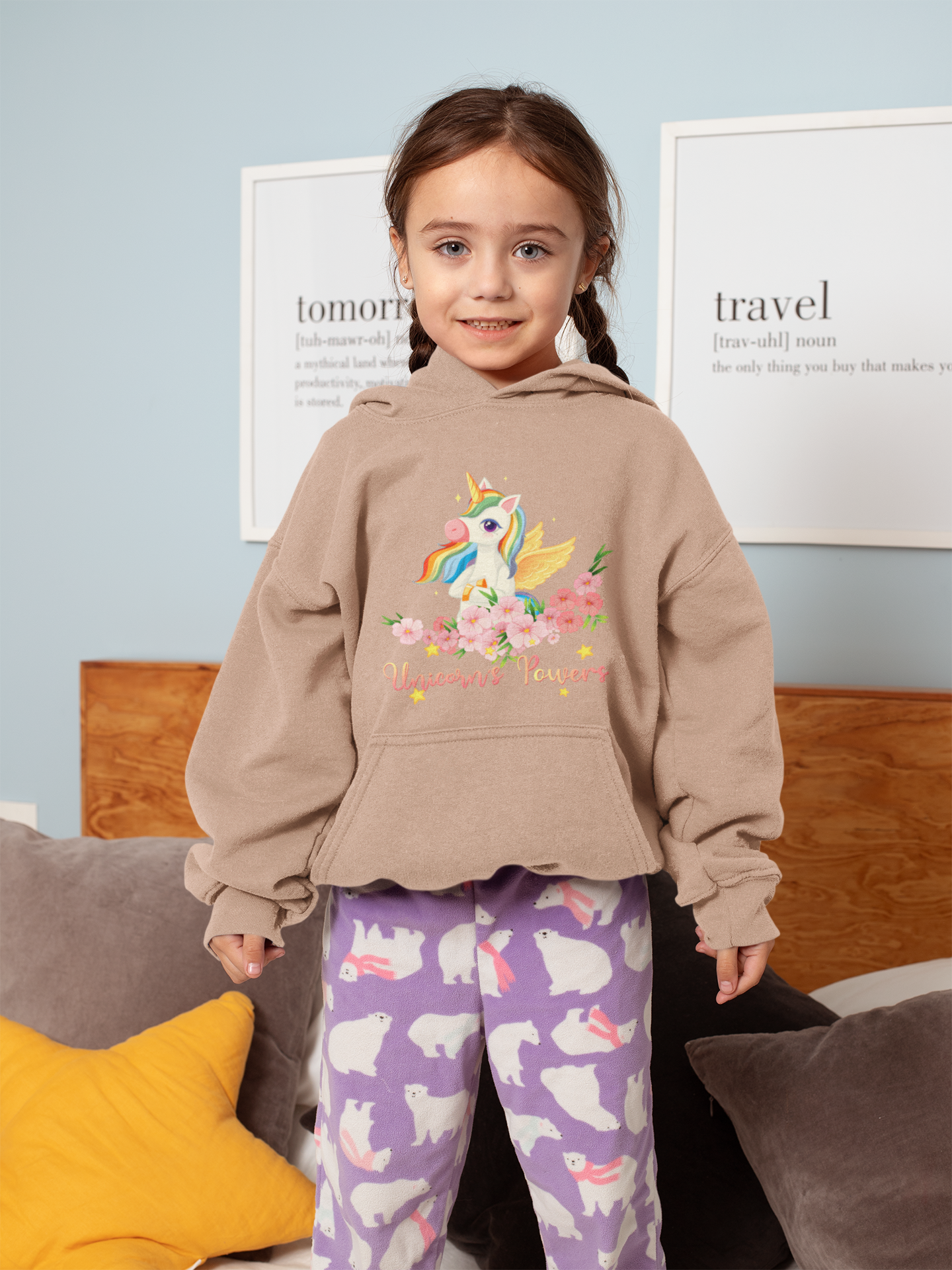 Cartoon Einhorn Power - Mini Cruiser Hoodie 2.0 Kinder Kapuzenpullover SK