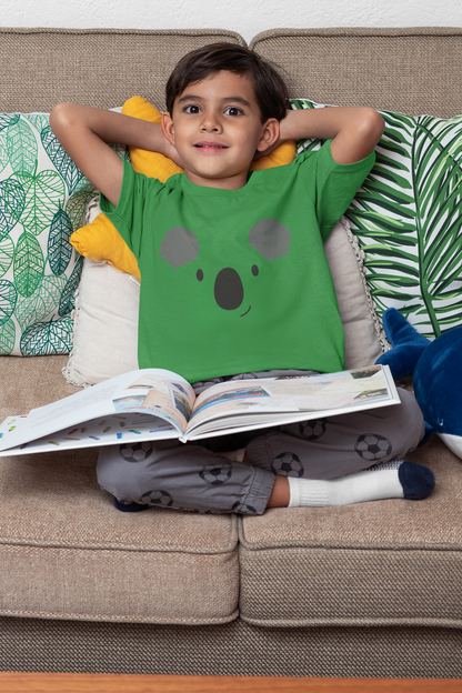 Camiseta infantil con estampado de cara de koala de dibujos animados SK