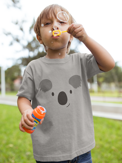 Camiseta infantil con estampado de cara de koala de dibujos animados SK